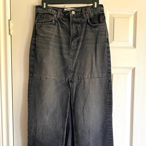 Reformation Black Denim Skirt NWOT size 26 - Picture 1 of 3